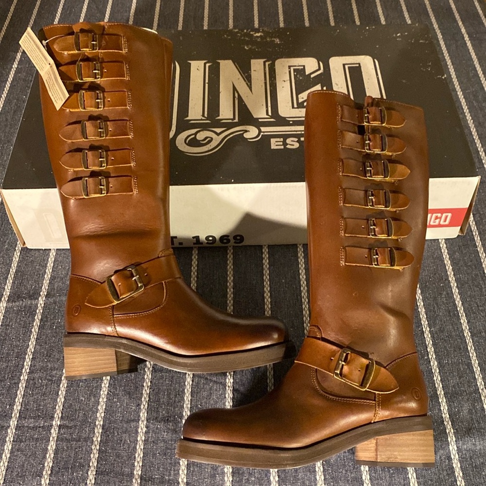 Dingo tall boots womens brown leather asst.sizes new